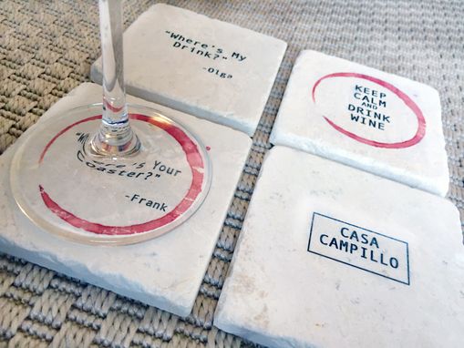 Custom Made Wine Stain - Custom - Stone Coasters (Set Of 4)