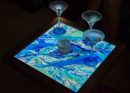 Custom Made Fused Glass Cocktail Table Top