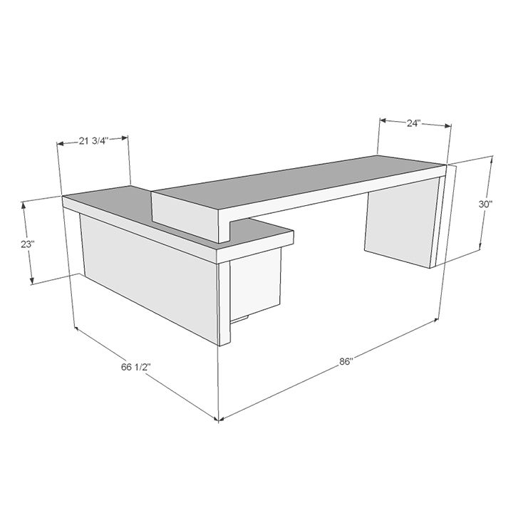 Buy Hand Made Delta Executive Reception Desk, made to order from