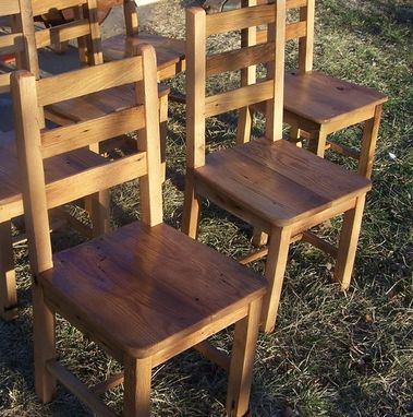 Custom Made Reclaimed Antique Wormy Chestnut Rustic Dining Chairs