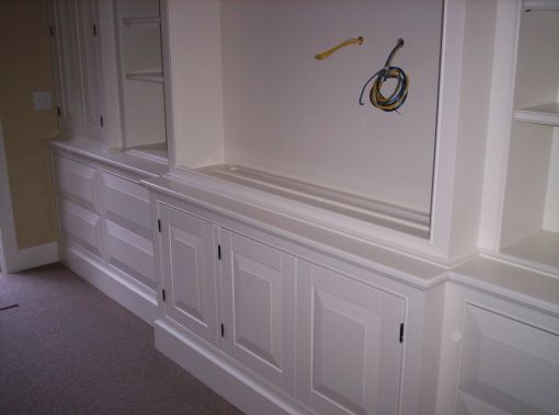 Custom Made Large Built-In, Painted, Wall-Unit