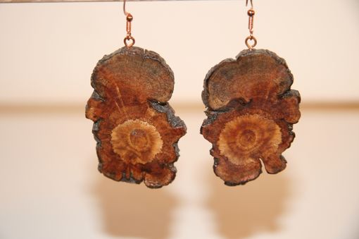 Custom Made Wooden Earring Pine Burl Natural