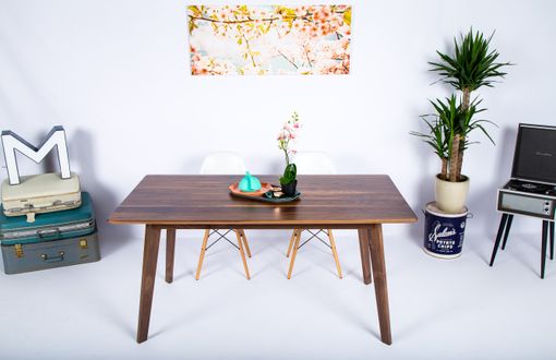 Custom Made The Bossa Nova: Solid Walnut Mid Century Modern Dining Table