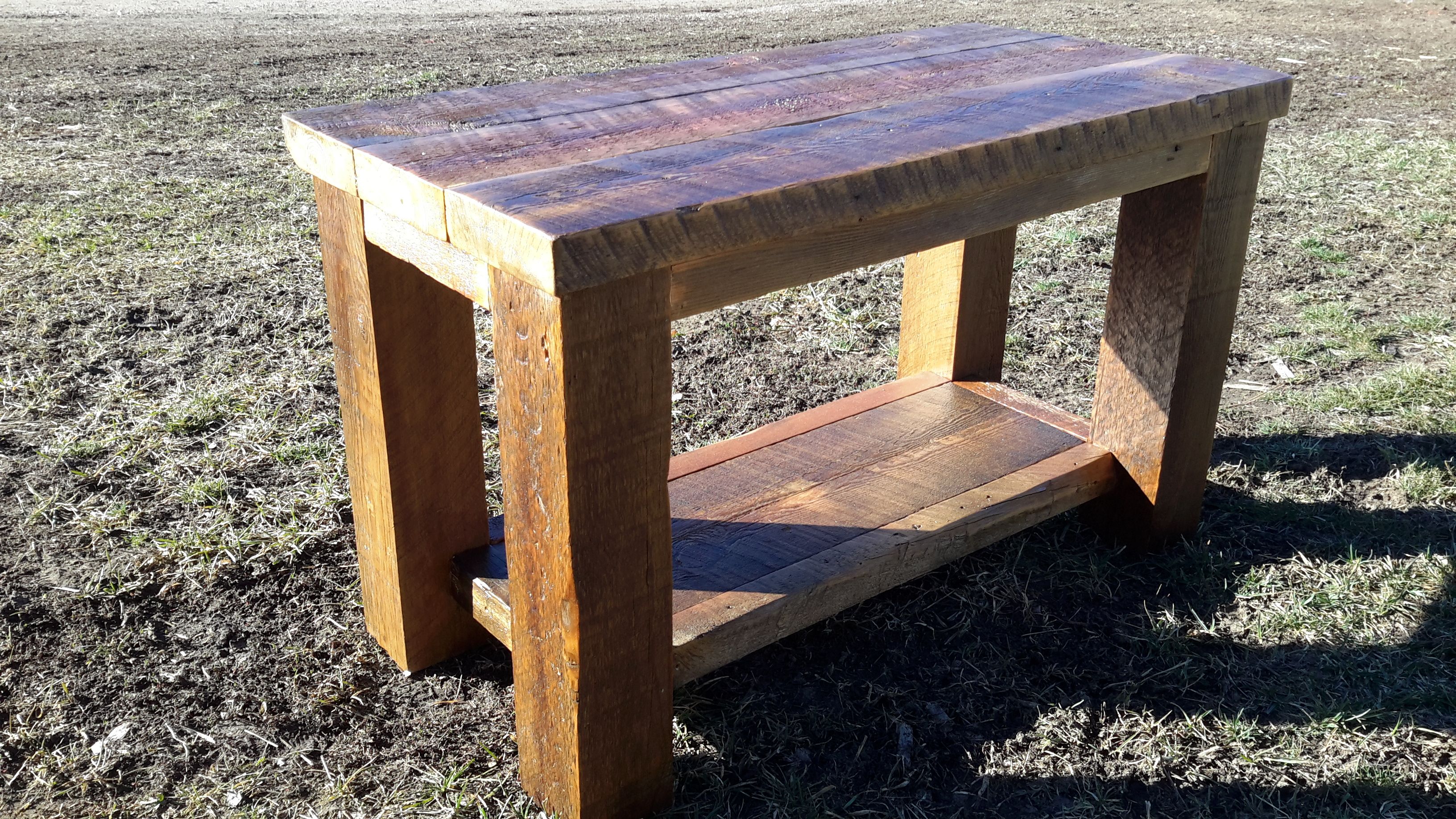 Custom Reclaimed Rustic Barnwood Coffee Table. Made In Montana by