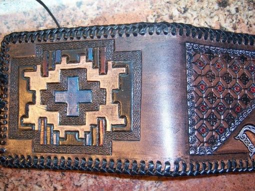 Custom Made Wallet For A Dad With Custom Indigenous Or Native American Style Patterns