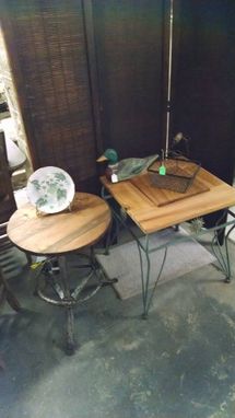 Custom Made Custom Made Cypress Top Raised Panel Lamp Table