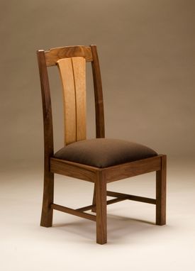 Custom Made Walnut And Birds-Eye Maple Chair