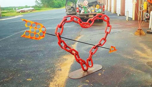 Custom Made Large Welded Heart Sculpture