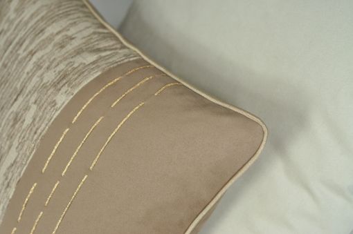 Custom Made Sand & Taupe Decorative Pillow 16x20