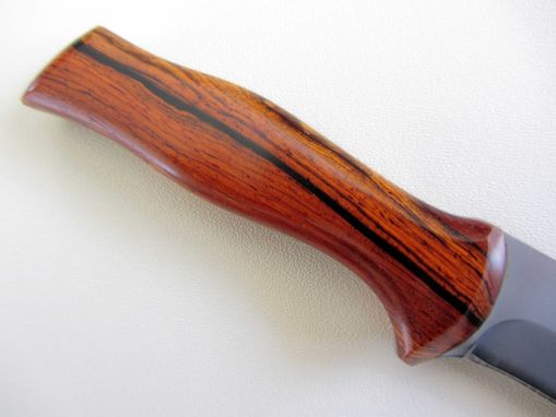 Custom Made Spear Point Hunter's Knife - Stainless Steel Blade - Handmade Cocobolo Wood Handle