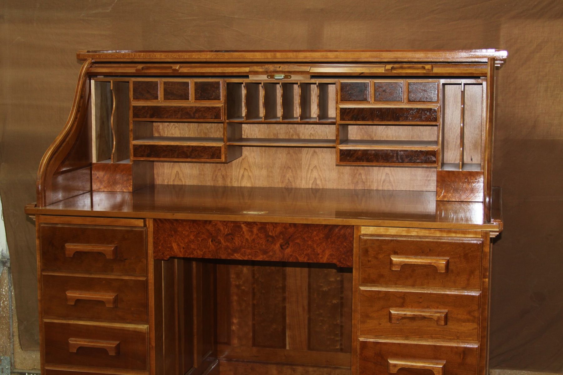 Custom Made Cherry Roll Top Desk by Specialty Woodwork