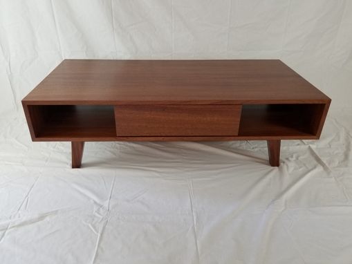 Custom Made Mid Century Modern Coffee Table  Tv Cabinet African Walnut Etimoe Wood