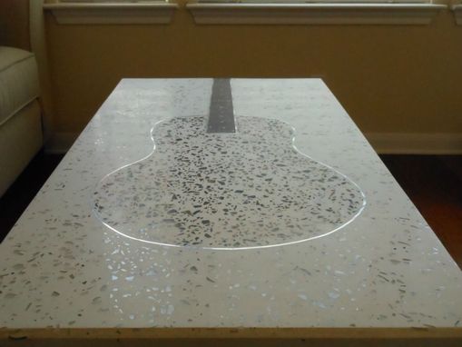 Custom Made Guitar In Concrete Coffee Table