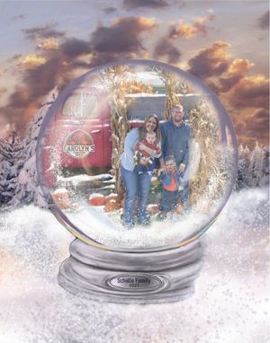 Custom Made Snow Globe Artwork Custom Portrait Painting Of Your Family, Home Or Pet