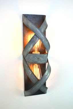 Custom Made Wine Barrel Wall Sconce - Bandeau - Made From Retired California Wine Barrel Rings