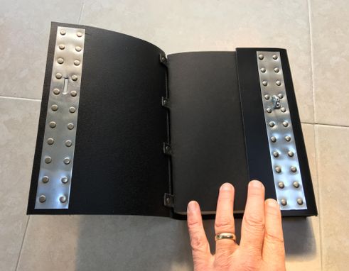 Custom Made Big Black Industrial Goth Lockable Steampunk Leather Journal