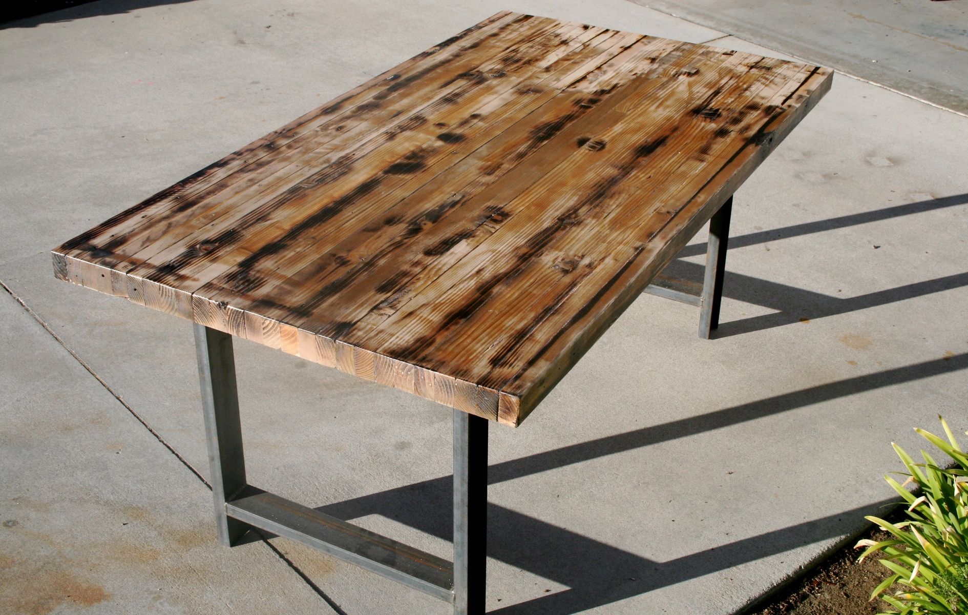 Hand Made Rustic Recycled Butcher Block Dinning Table by The Timber Library