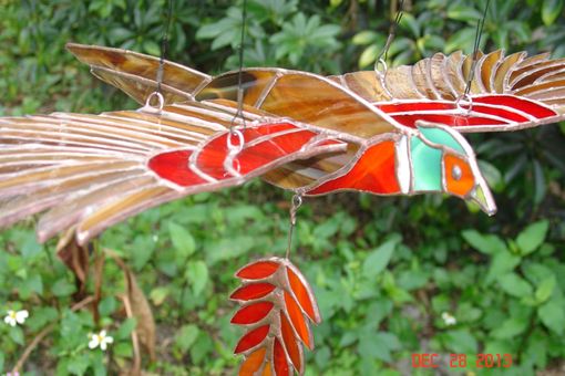 Custom Made Stained Glass 3d Flying Birds Mobile