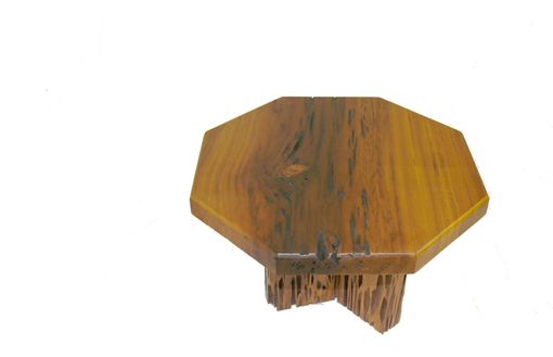 Custom Made Pecky Cypress Coffee Table With Pecky Legs