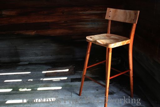 Custom Made Stool With Hand Carved Fitted Seat