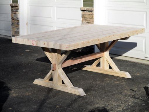 Hand Crafted Rustic Farmhouse Trestle Thick Butcher Block ...