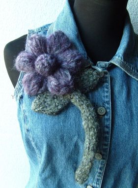 Custom Made The Oversized Floral Brooch - In Purple