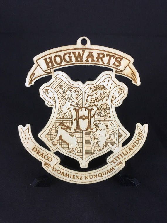 Buy Hand Made Harry Potter Hogwarts Wood Laser Cut Christmas Ornaments Set Of Five, made to