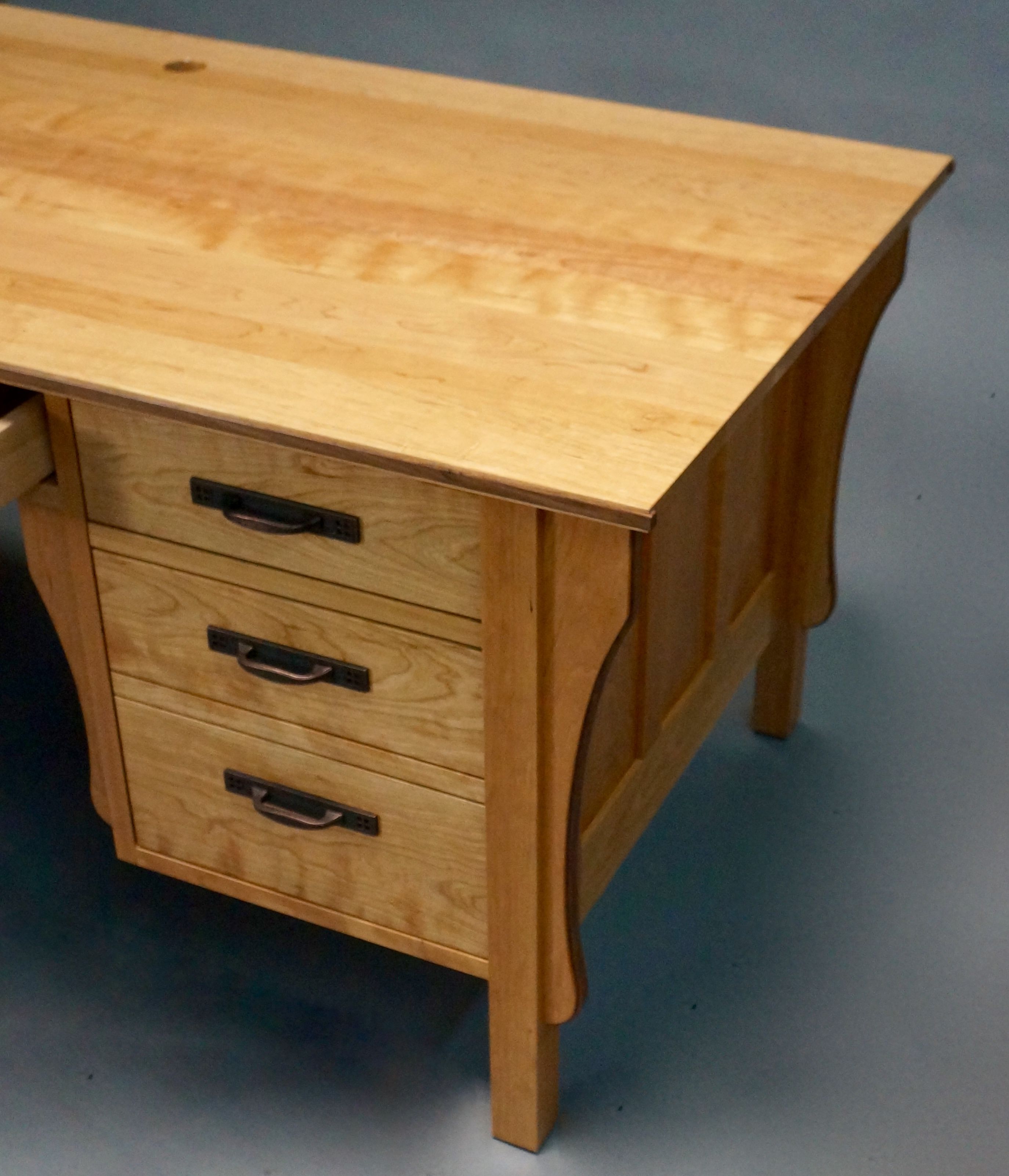 Hand Crafted CherryMission Style Executive Desk by Gerspach