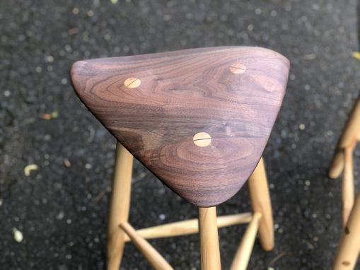 Custom Made Wharton Esherick Style Wood Counter Stools