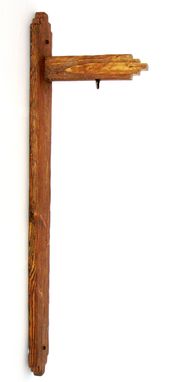 Custom Made Rustic Wood Lantern Pole, Wall Mounted
