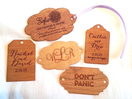 Custom Made Wood Engraved Tag