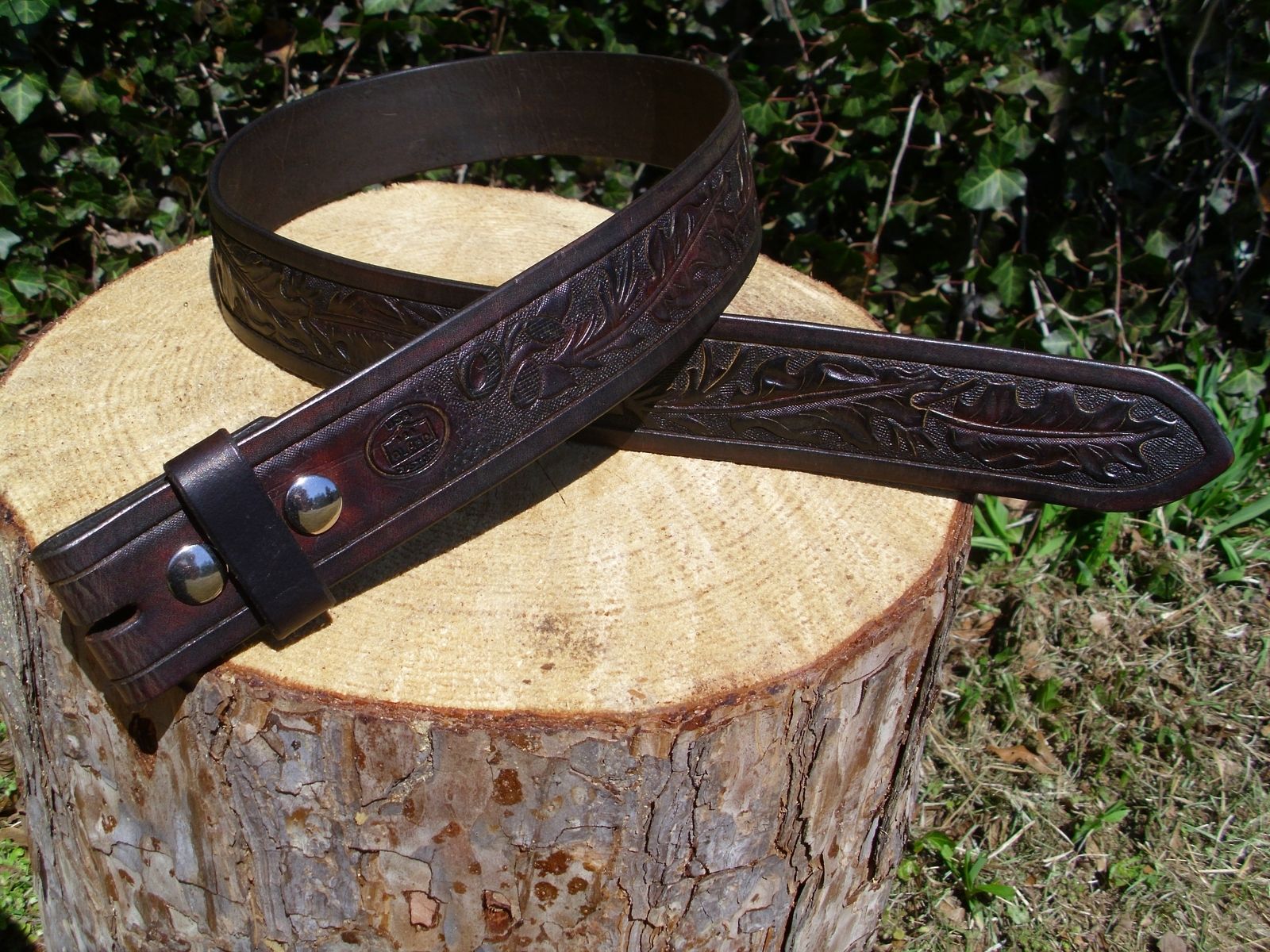 Handmade Hand Tooled Mens Belt by Alamo Custom Leather | CustomMade.com