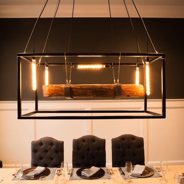 Hand Crafted Wood Beam Large Chandelier Framed Light With Edison Hand Crafted Wood Beam Large Chandelier Framed Light With Edison Bulbs Made To Order From Carroll By Design Custommade Com