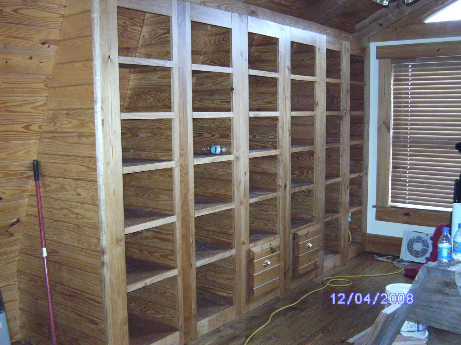 Custom Built In Bookcases With Two File Cabinets By Short Mtn Wood