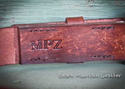 Custom Made Rugged Brown Leather Belt