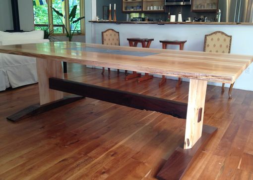 Custom Made Maple And Walnut Dining Table
