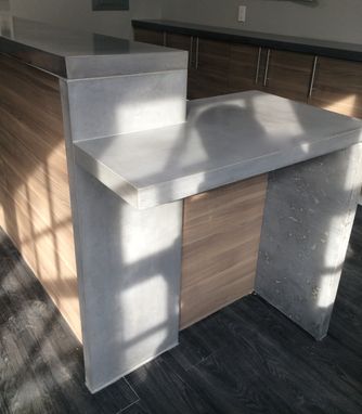 Custom Made Commercial Concrete Counters Countertops Reception Area Nyc
