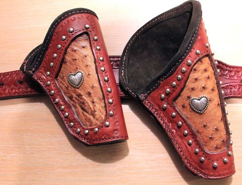 Custom Made Matching Holsters And Chinks With Real Ostrich Inserts