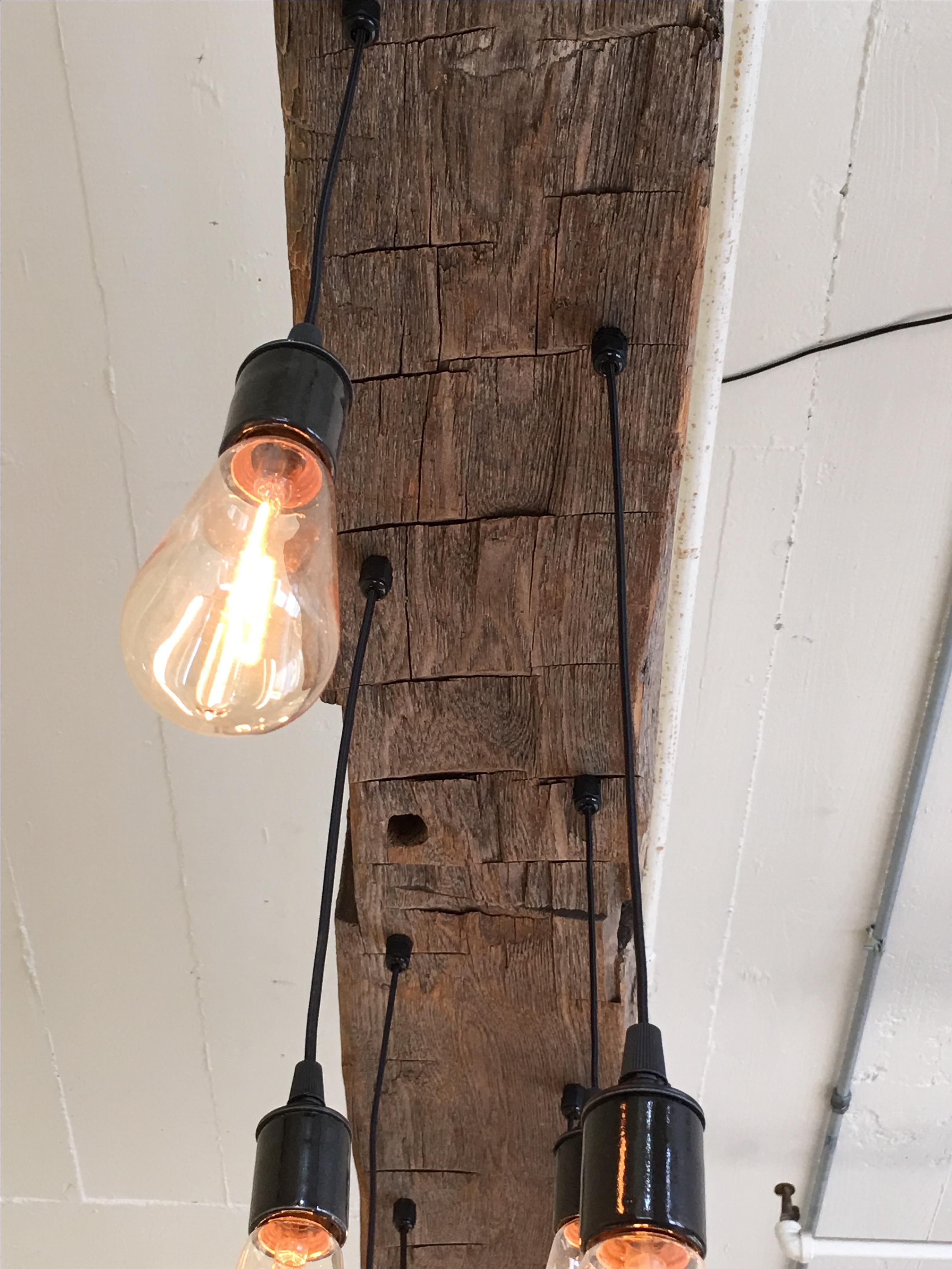 Hand Made Reclaimed Barn Beam Chandelier by 7M Woodworking | CustomMade.com