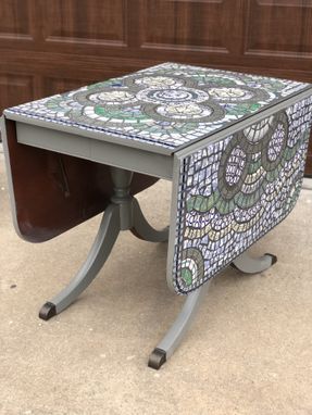 Custom Made Broken China Mosaic Drop Leaf Table