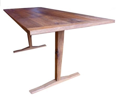 Custom Made Midcentury Trestle Table Reclaimed Wood
