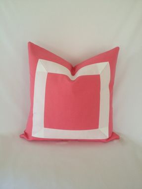 Custom Made Pink Cotton With White Ribbon Pillow Cover
