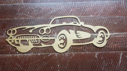 Custom Made Custom Metal Chevy Corvette Wall Art
