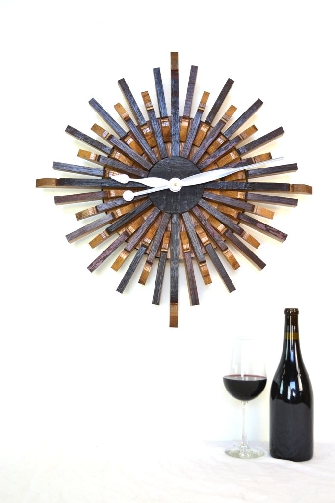 Buy Custom Made Wine Barrel Clock Radiant Made From Retired