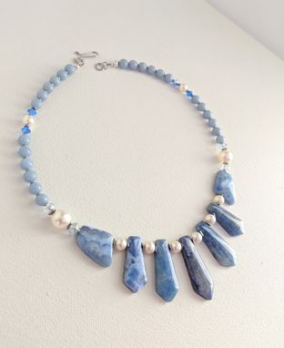 Custom Made Denim And Lace Necklace