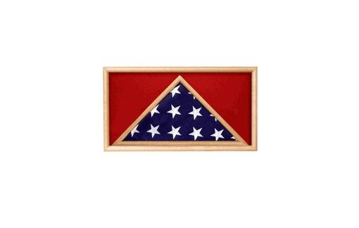 Custom Made Oak 5 X 9.5 Flag Memorial Case - Rectangle - For Casket Flag