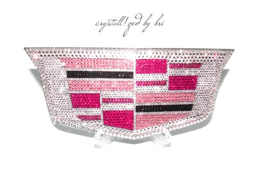 Custom Made Pink Cadillac Crystallized Car Emblem Bling Genuine European Crystals Bedazzled