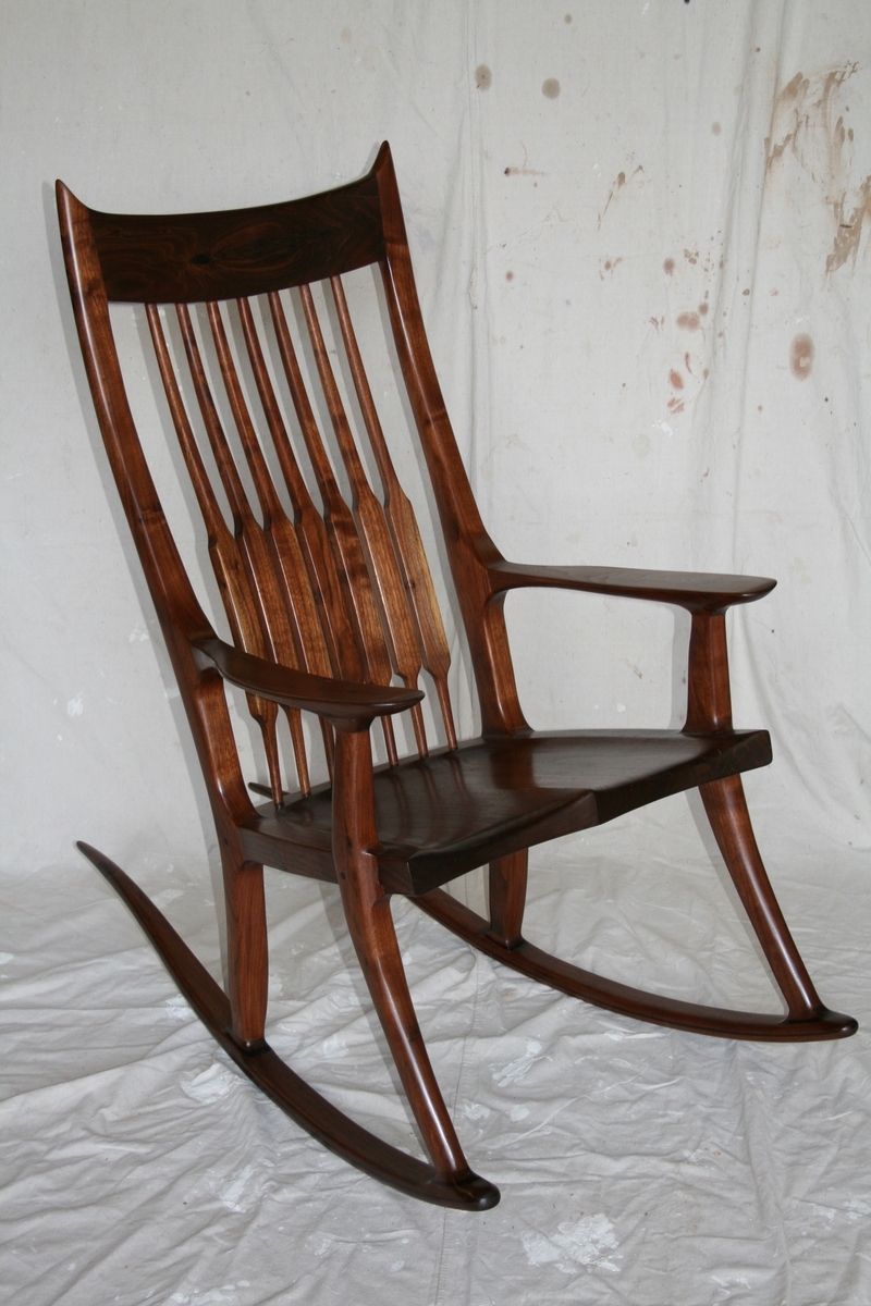 Custom Black Walnut Rocking Chair by Stoll Furniture and Design ...