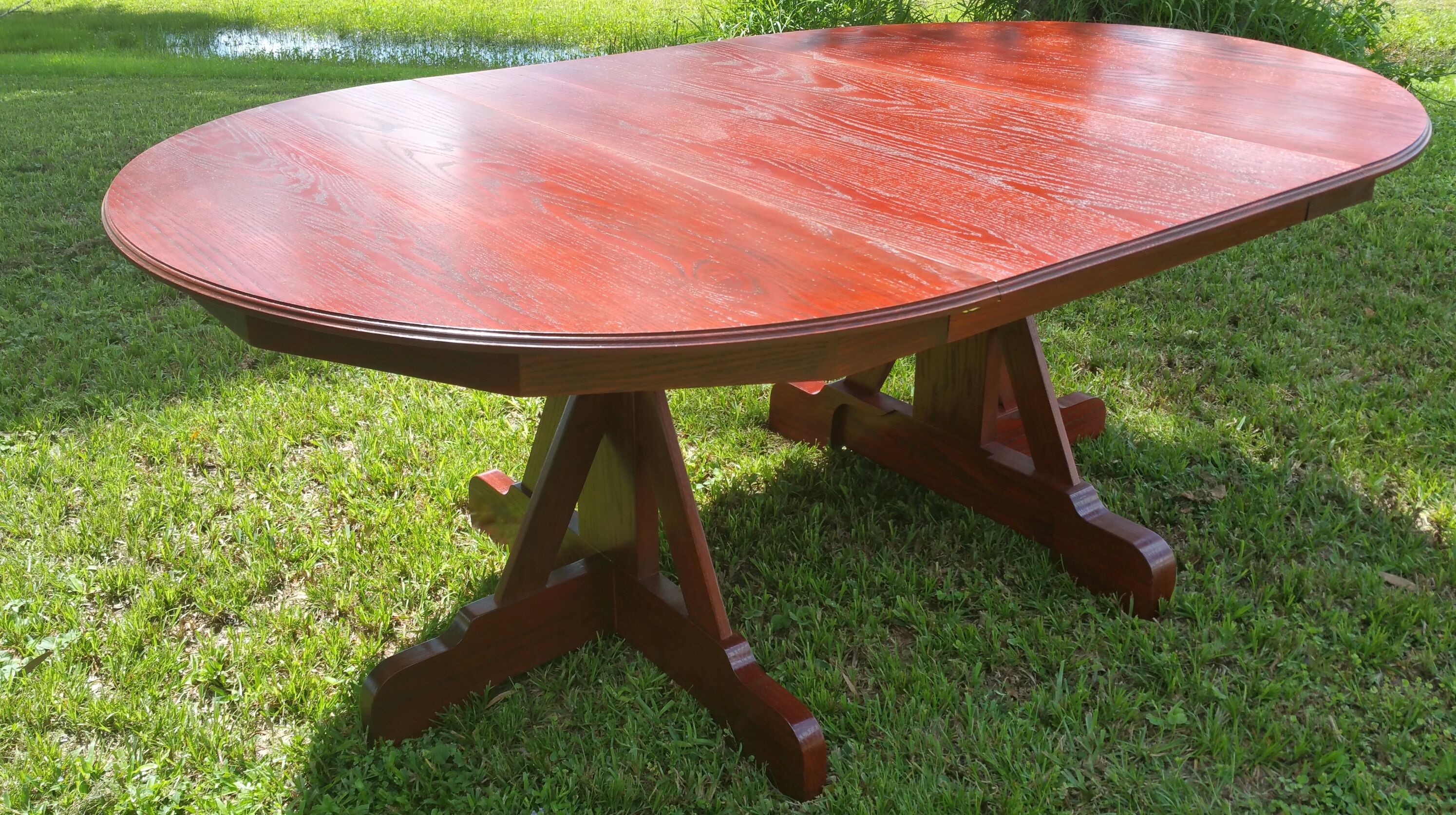 Custom Solid Oak Hardwood Dining Table by Ehandcarved