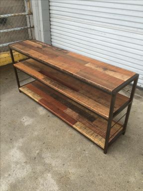 Custom Made Port Rustic Reclaimed Wood And Steel Shelves